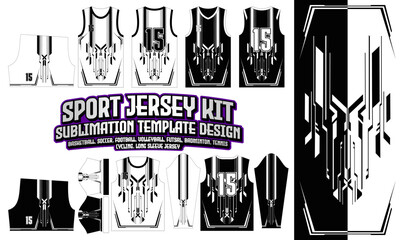 Sport Jersey layout Digital techno design for sportwear Printing sublimation 119