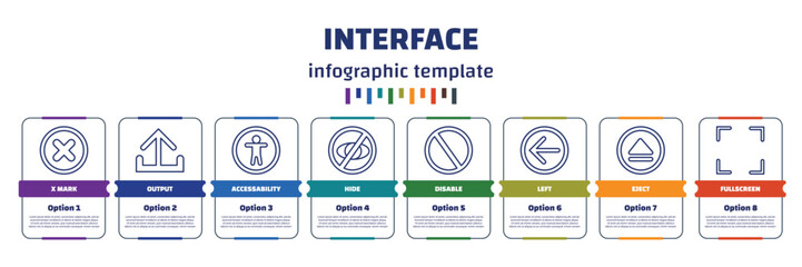 Poster - infographic template with icons and 8 options or steps. infographic for interface concept. included 