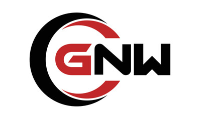 GNW three letter swoosh logo design vector template | monogram logo | abstract logo | wordmark logo | letter mark logo | business logo | brand logo | flat logo | minimalist logo | text | word | symbol