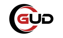 GUD Three Letter Swoosh Logo Design Vector Template | Monogram Logo | Abstract Logo | Wordmark Logo | Letter Mark Logo | Business Logo | Brand Logo | Flat Logo | Minimalist Logo | Text | Word | Symbol