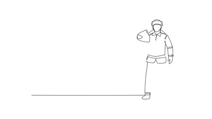 Poster - Animated self drawing of continuous one line draw firefighters stood with call me gesture, wearing helmets and complete uniforms work to extinguish fire at building. Full length single line animation.
