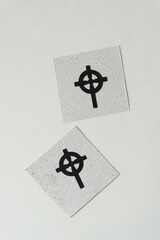 Canvas Print - religious symbols on paper tiles