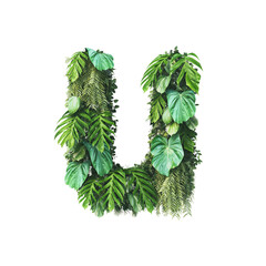 Wall Mural - 3d rendering of vertical garden alphabet	
