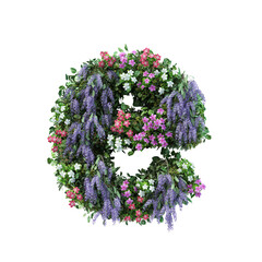 Fototapete - 3d rendering of vertical flower garden alphabet	