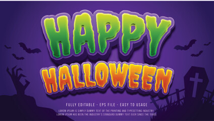 Poster - Happy halloween editable text effect