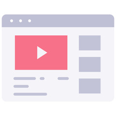 Wall Mural - website video streaming icon