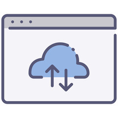 Wall Mural - website cloud data icon