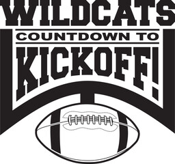 Wall Mural - wildcats football countdown to kickoff is a team design template that includes text, a graphic goal 