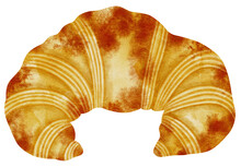 Croissant Watercolor Illustration