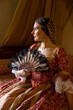 Renaissance lady with lace fan