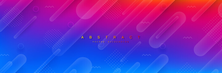 Poster - Trendy gradient vector background with abstract diagonal lines.