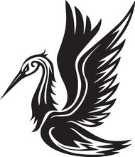 Stork Bird Vector Design