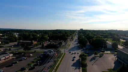 Wall Mural - Down town barrie drone views flying over cunndles rd 