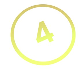 Poster - Colored number or number in a circle from a gradient. Enumeration and numbering.
