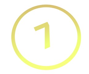Poster - Colored number or number in a circle from a gradient. Enumeration and numbering.