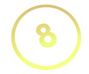 Poster - Colored number or number in a circle from a gradient. Enumeration and numbering.