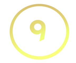 Poster - Colored number or number in a circle from a gradient. Enumeration and numbering.