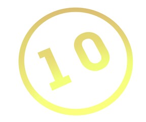 Poster - Colored number or number in a circle from a gradient. Enumeration and numbering.