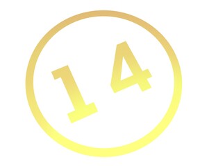 Poster - Colored number or number in a circle from a gradient. Enumeration and numbering.