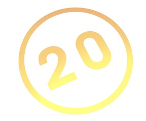 Poster - Colored number in a circle from a gradient. Enumeration and numbering.