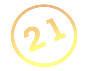 Poster - Colored number in a circle from a gradient. Enumeration and numbering.