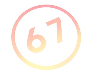 Poster - Colored number or number in a circle from a gradient. Enumeration and numbering.