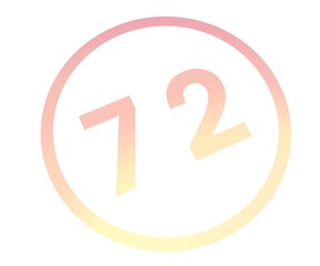 Poster - Colored number in a circle from a gradient. Enumeration and numbering.