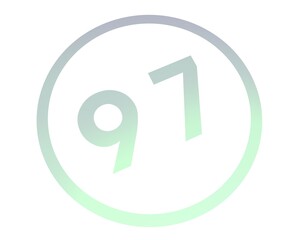 Poster - Colored number or number in a circle from a gradient. Enumeration and numbering.