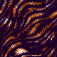 Tie Dye Autumn Seamless Pattern With Waves In Orange And Dark Purple Colors