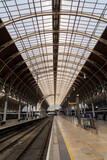 Fototapeta Most - London UK August 1st 2022 Paddington Station GWR Great Western Railway Station Platform and Metal and Glass Roof
