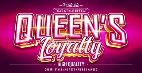 Aufkleber - Editable text style effect - Queen's Loyalty text style theme.
