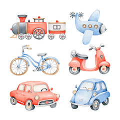 set of cartoon transport