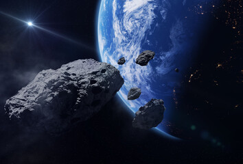 Wall Mural - asteroid in space