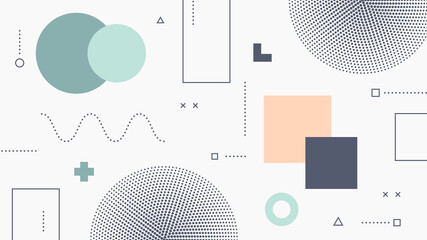Wall Mural - Modern Abstract Background with Retro Memphis and Soft Pastel Color