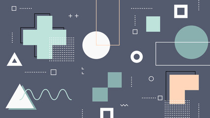 Wall Mural - Modern Abstract Background with Retro Memphis and Soft Pastel Color