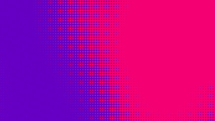 Poster - Dots halftone purple pink color pattern gradient texture with technology digital background. Pop art comics with nature graphic design.