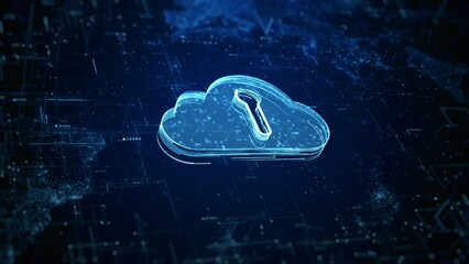 Aufkleber - Cloud computing cybersecurity digital data, Futuristic and technology artificial intelligence, Technology digital backup and storage big data, abstract background.