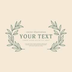 Poster - vintage rustic flower leaf branch wreath vector copy template frame