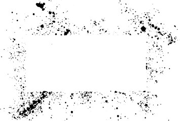 Poster - abstract black ink sprayed on a transparent background. square design elements for copy space frame. the grunge paint brush collection for creative design