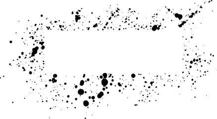 Poster - abstract black ink sprayed on a transparent background. square design elements for copy space frame. the grunge paint brush collection for creative design
