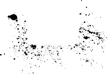 Poster - abstract black ink sprayed on a transparent background. square design elements for copy space frame. the grunge paint brush collection for creative design