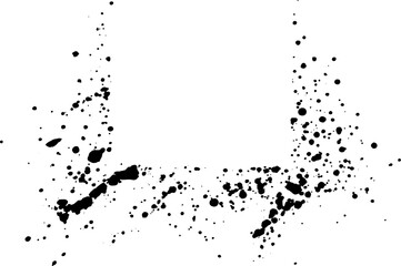 Poster - abstract black ink sprayed on a transparent background. square design elements for copy space frame. the grunge paint brush collection for creative design
