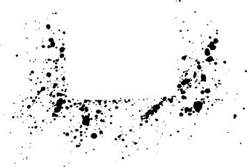 Poster - abstract black ink sprayed on a transparent background. square design elements for copy space frame. the grunge paint brush collection for creative design