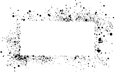 Poster - abstract black ink sprayed on a transparent background. square design elements for copy space frame. the grunge paint brush collection for creative design