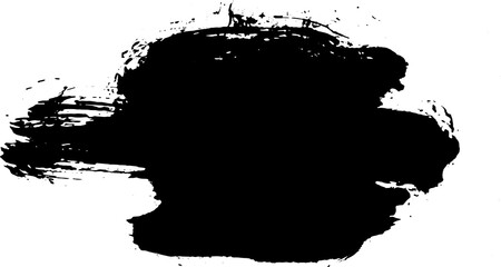 Poster - rough abstract black ink brush stroke for design element