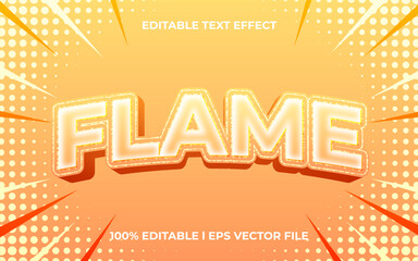Poster - flame 3d text effect with fire theme. red typography template for hot product