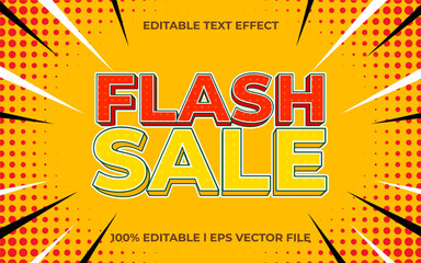 Poster - Flash sale text effect editable video cover and banner text style, 3d typography template