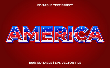 Poster - america editable text effect, lettering typography font style, american flag 3d text for tittle