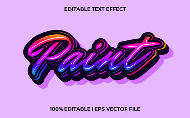 Poster - paint 3d text effect with gravity theme. stylish text lettering typography font style