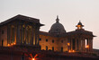 An evening view of a part of the India Presidential Residence or Rastrapati Bhavan in New Delhi India